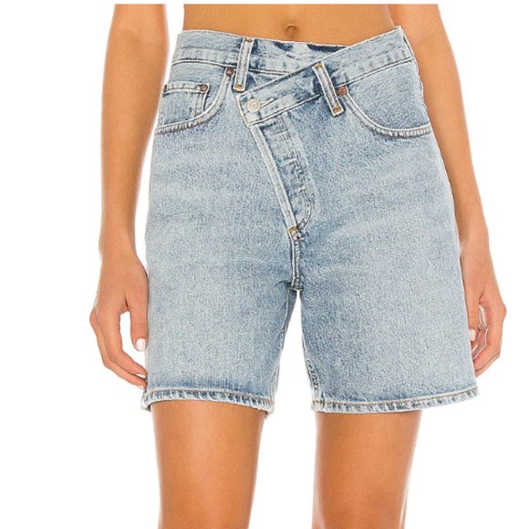 Agolde Pants - Agolde Criss Cross Upsized Organic Denim Jean Shorts in Momentum NEW WITH TAGS